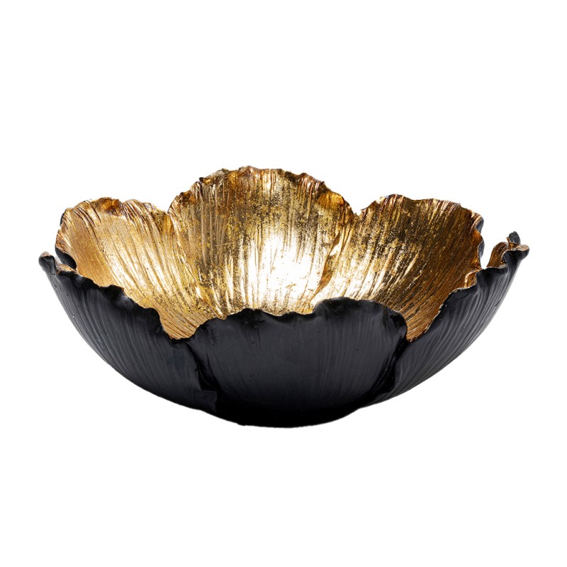 Kare Deco Bowl Flower Bloom Black Gold 25cm Ref 52833