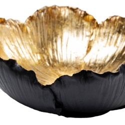 Kare Deco Bowl Flower Bloom Black Gold 25cm Ref 52833