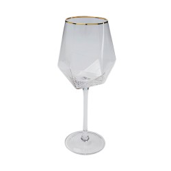 Wine Glass Diamond Gold Rim Ref 52213