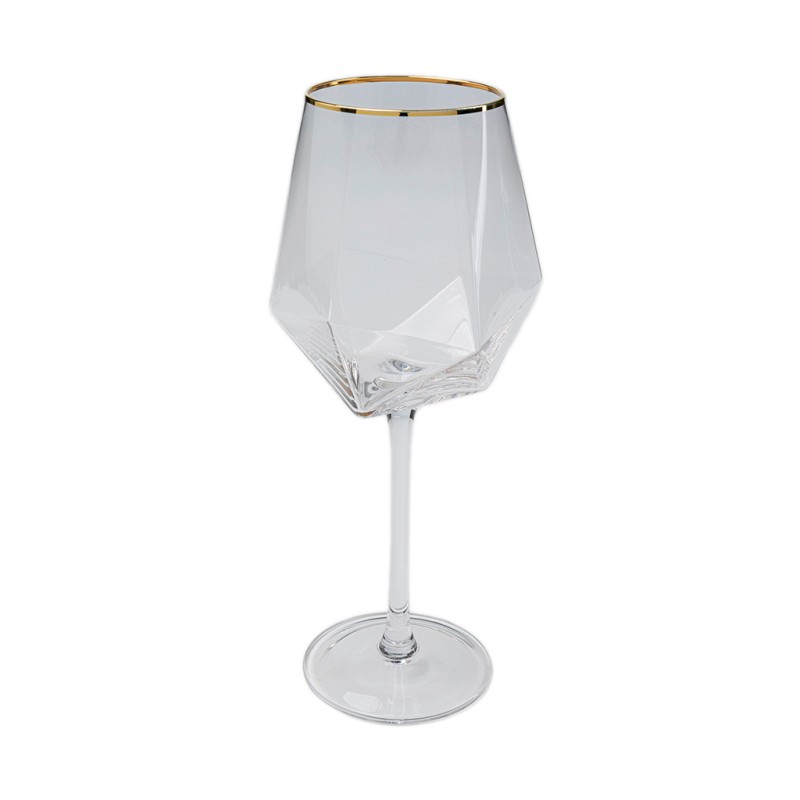 Wine Glass Diamond Gold Rim Ref 52213