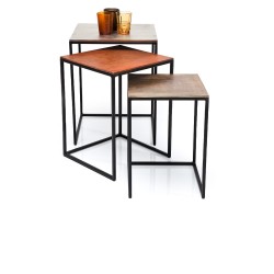 Kare Square Set of 3 Side Table Vintage 41x41 Ref 78777