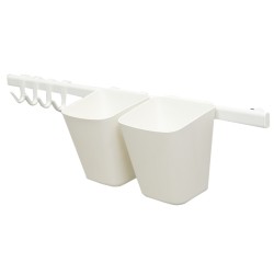 IKEA Sunnersta Rail - 4 Hooks & 2 Containers White Ref 40454560