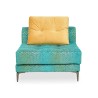 Bella Casa Tudor Armless Chair in Turquoise Col Fabric